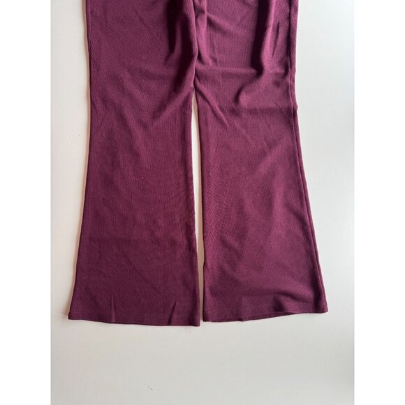 Aritzia SUNDAY BEST Purple Cotton Baby Waffle Knit Flared Lounge Pants, Size M - Picture 5 of 13